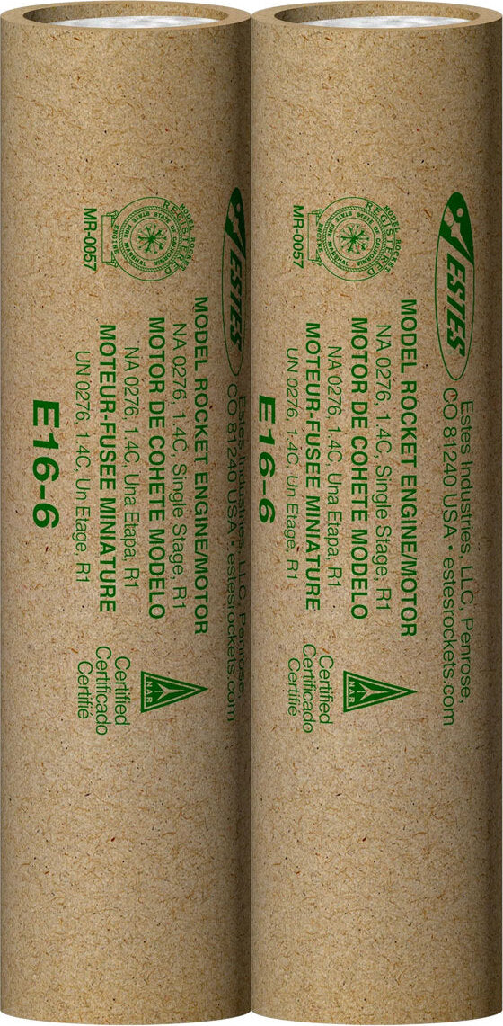 E16-6 29mm Model Rocket Engine (2pk)