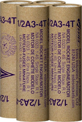 1/2A3-4T Model Rocket Engines, (4pk)