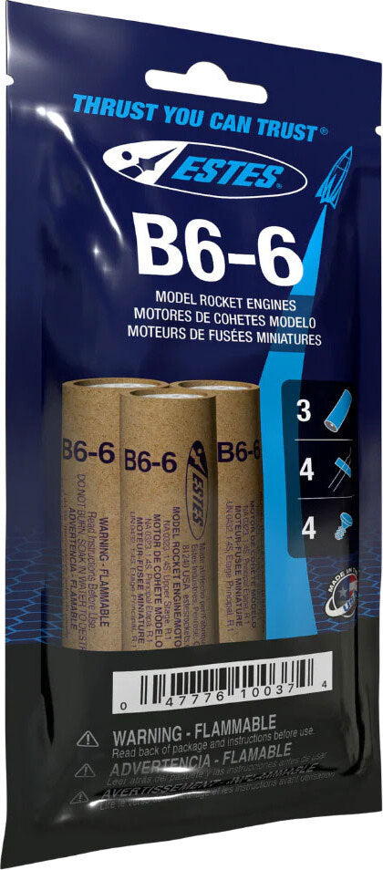 B6-6 Model Rocket Engines (3pk)