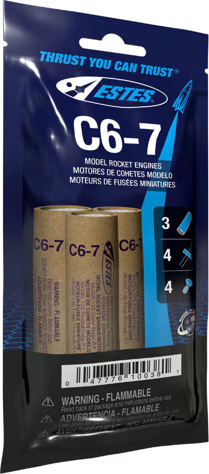 C6-7 Model Rocket Engines (3pk)