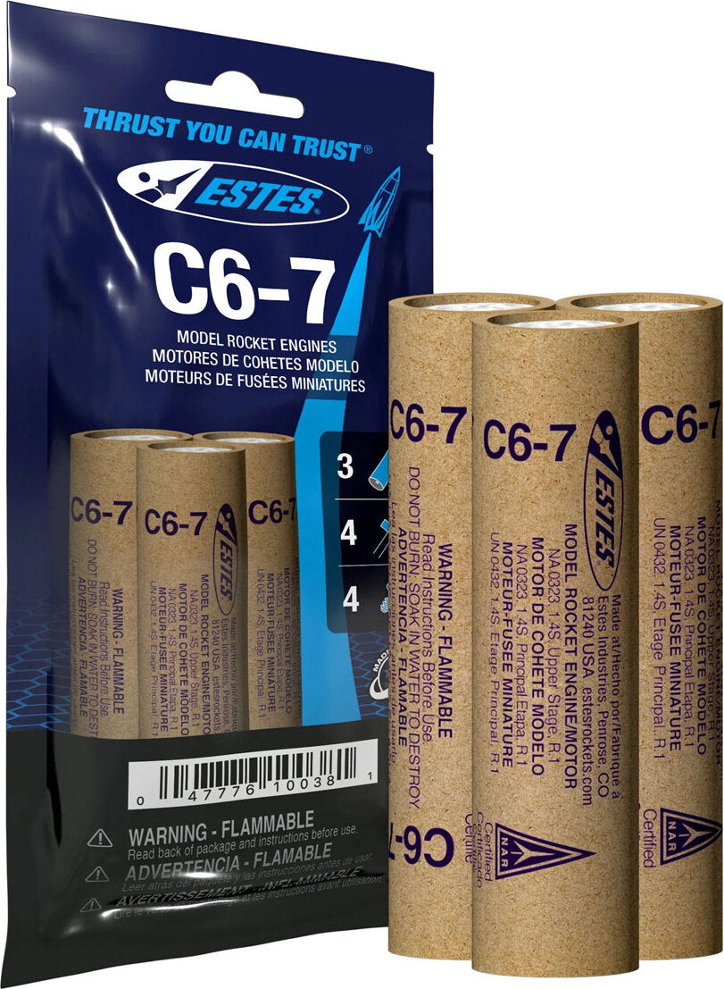 C6-7 Model Rocket Engines (3pk)
