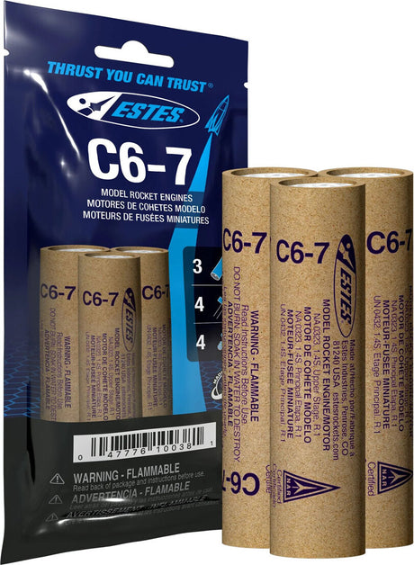 C6-7 Model Rocket Engines (3pk)