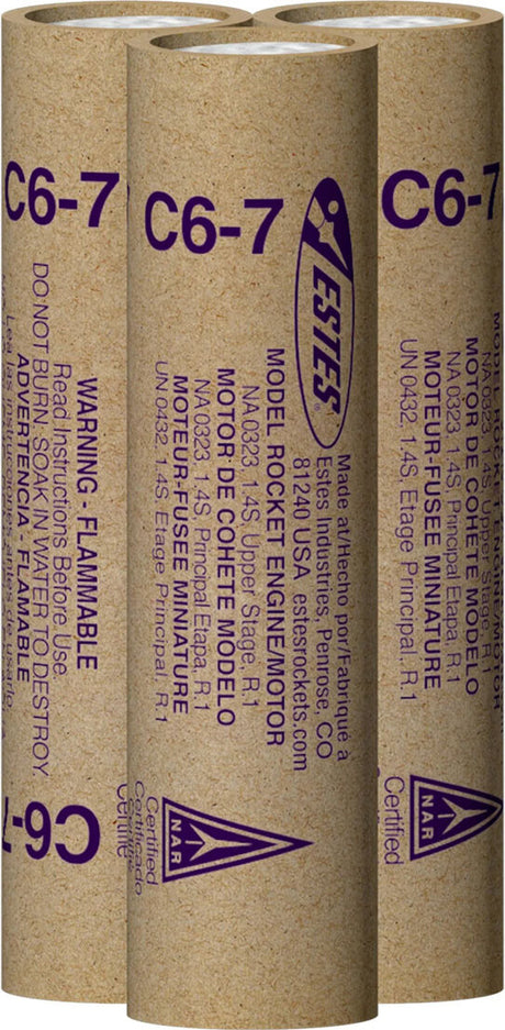 C6-7 Model Rocket Engines (3pk)