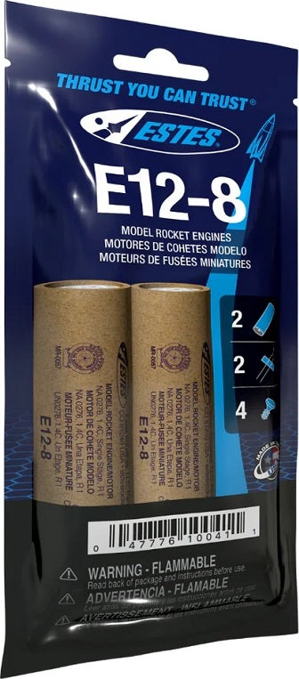 E12-8 Model Rocket Engines, (2pk)