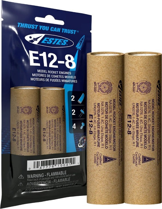 E12-8 Model Rocket Engines, (2pk)