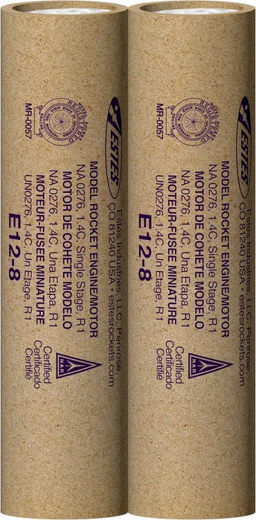 E12-8 Model Rocket Engines, (2pk)