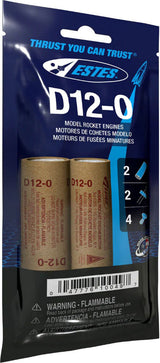 D12-0 Model Rocket Engines, (2pk)