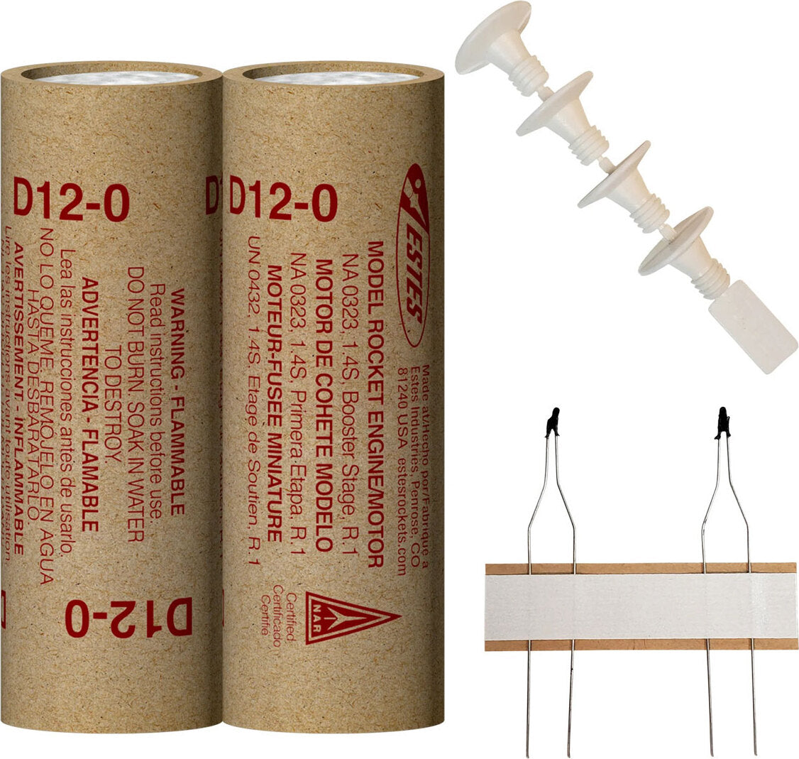 D12-0 Model Rocket Engines, (2pk)