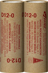 D12-0 Model Rocket Engines, (2pk)