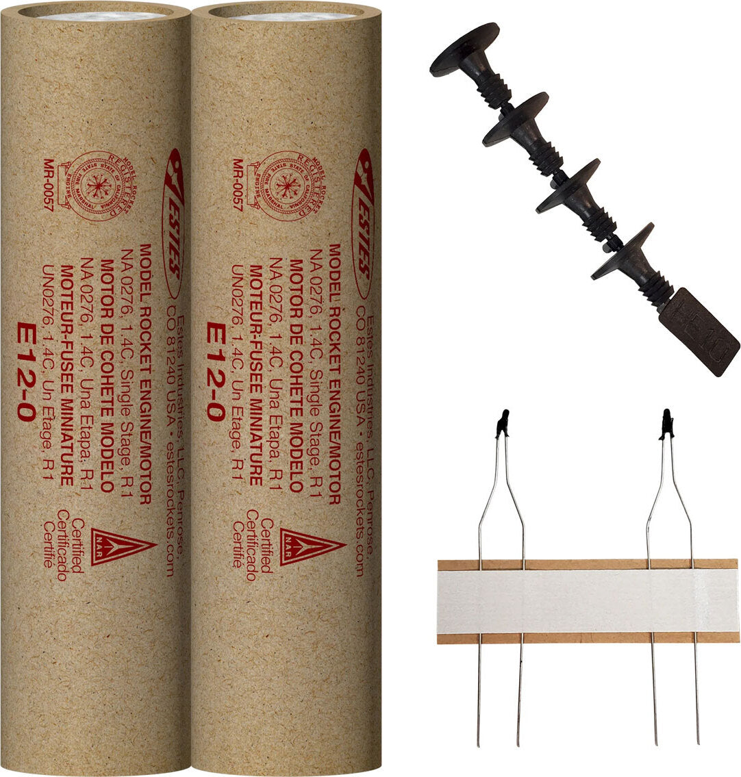 E12-0 Model Rocket Engines, (2pk)