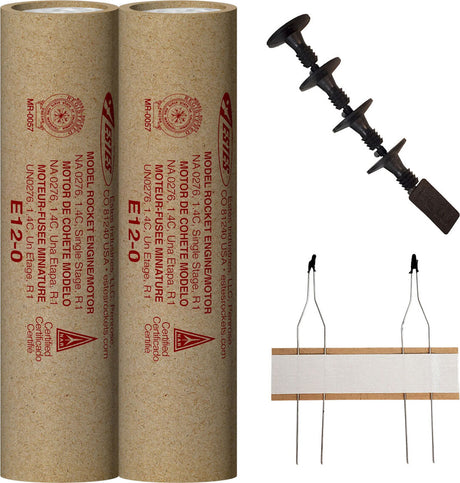 E12-0 Model Rocket Engines, (2pk)