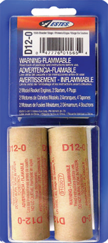 D12-0 Model Rocket Engines (2pk)