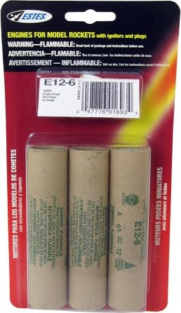 E12-6 Model Rocket Engines (3pk)