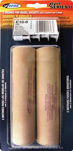 E16-8 29mm Model Rocket Engines (2pk)
