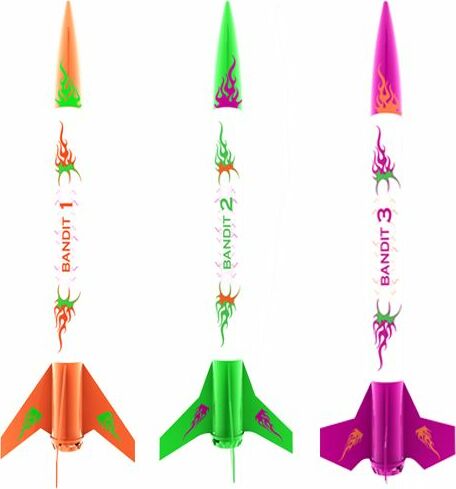 3 Bandits Model Rockets Kit, E2X, (3 Rockets)