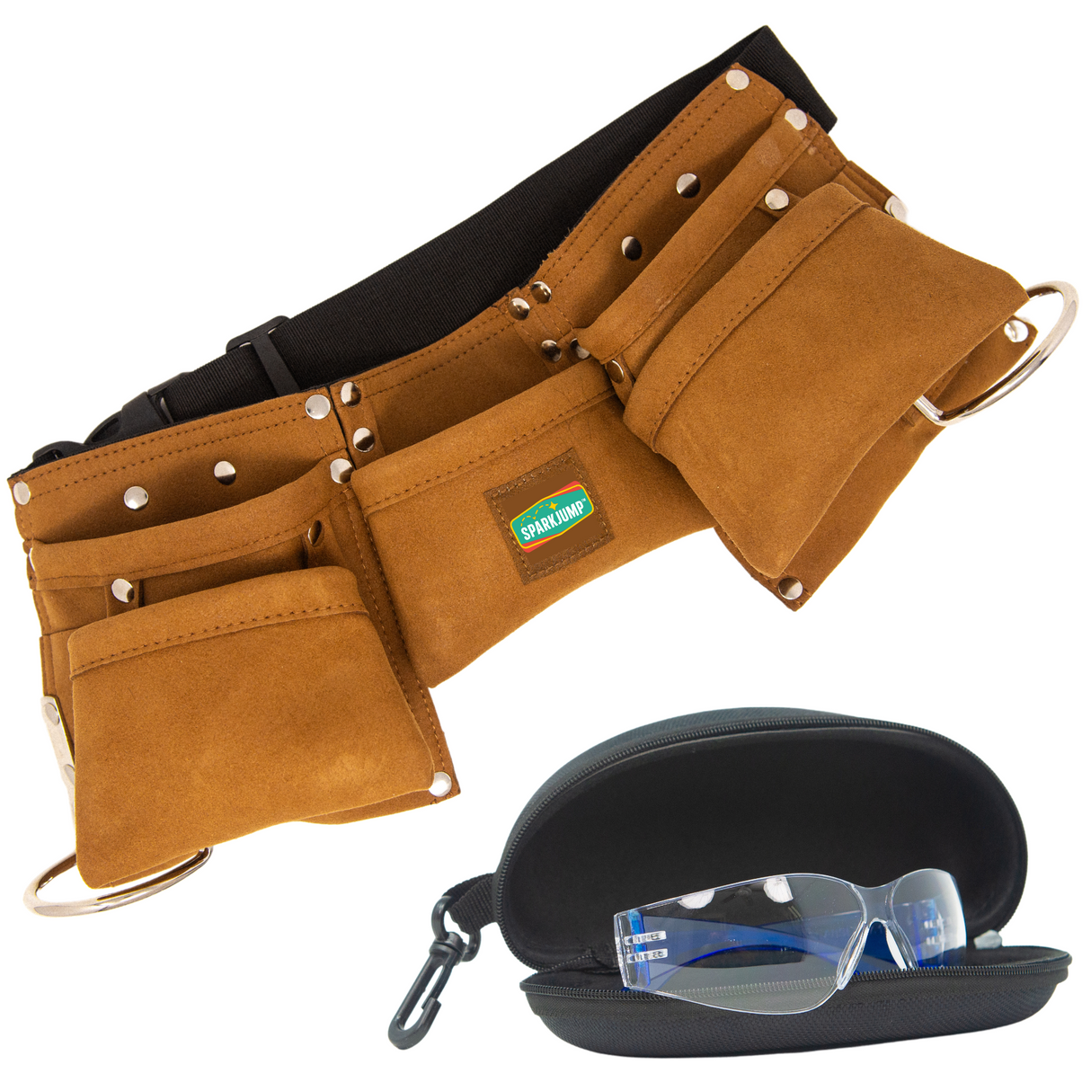 Kids Leather Tool Belt with Safety Goggles