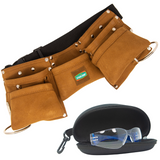 Kids Leather Tool Belt with Safety Goggles