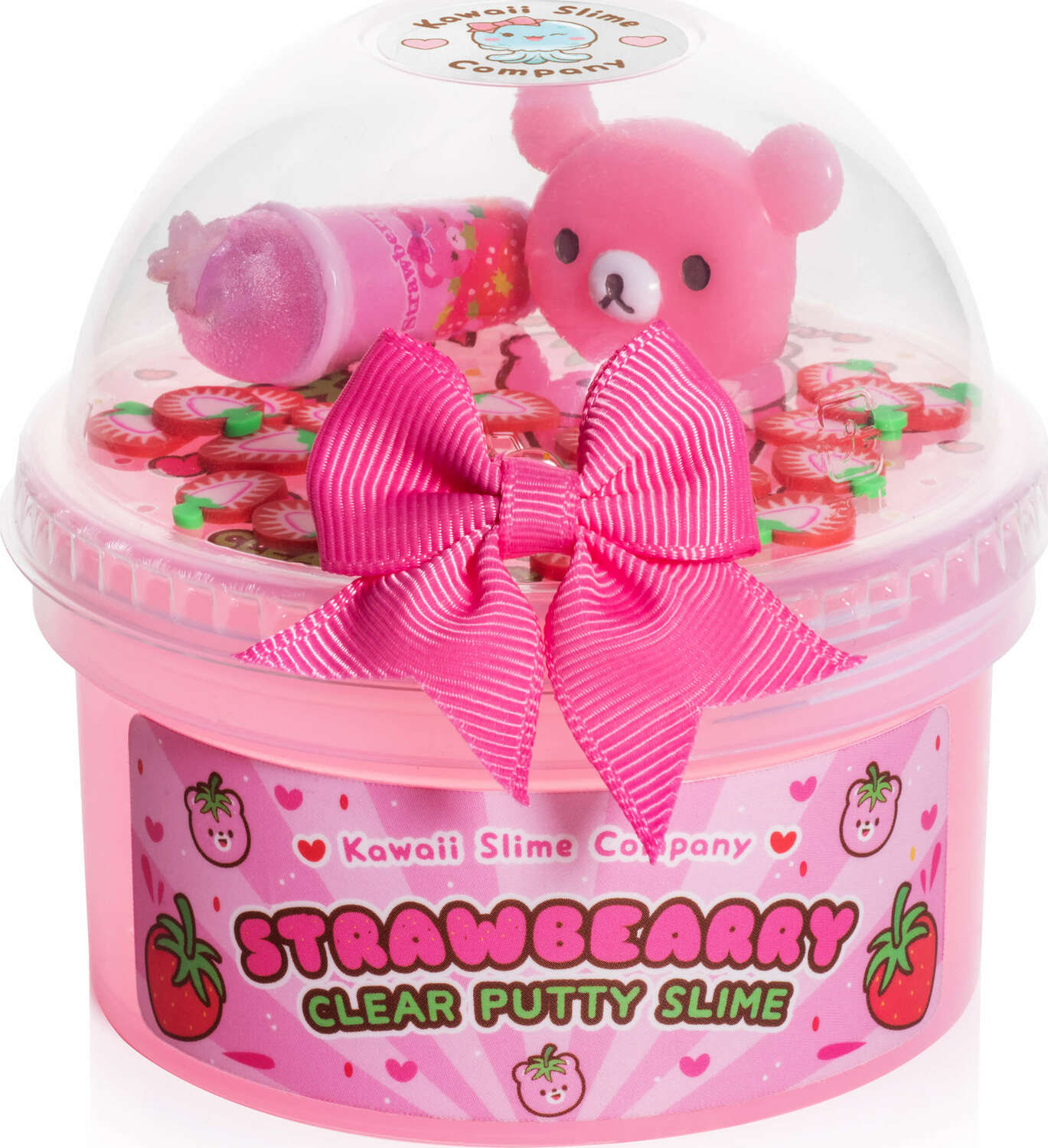 Straw-Bearry Putty Clear Kawaii Slime