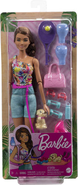 Barbie Doll with Puppy, Workout Outfit, Roller Skates and Tennis