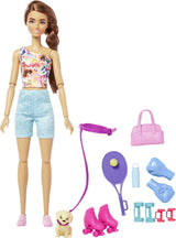 Barbie Doll with Puppy, Workout Outfit, Roller Skates and Tennis