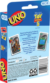  UNO Disney and Pixar Toy Story 5 Card Game for Kid, Adult & Family Nights, Deck Inspired by the Movie
