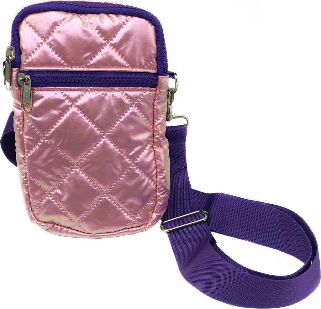 Shimmer Puffer Messenger Phone Bag