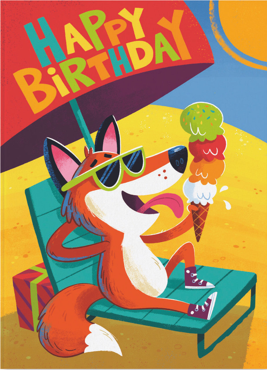 Cool Fox Birthday Card