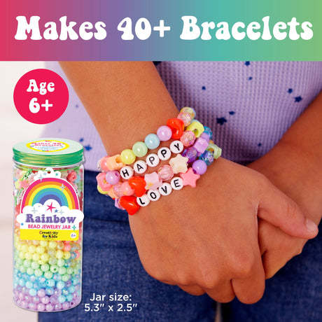 Bead Jewelry Jar - Rainbow