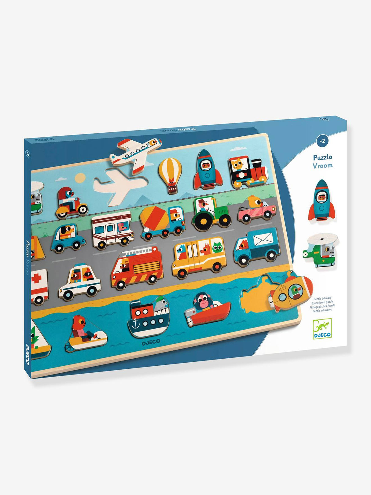 Djeco Wooden Puzzles Puzzlo Vroom