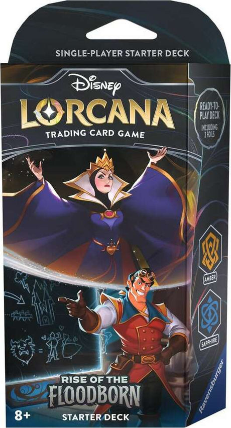 Disney Lorcana: Rise of the Floodborn TCG Starter Deck Amber and Sapphire