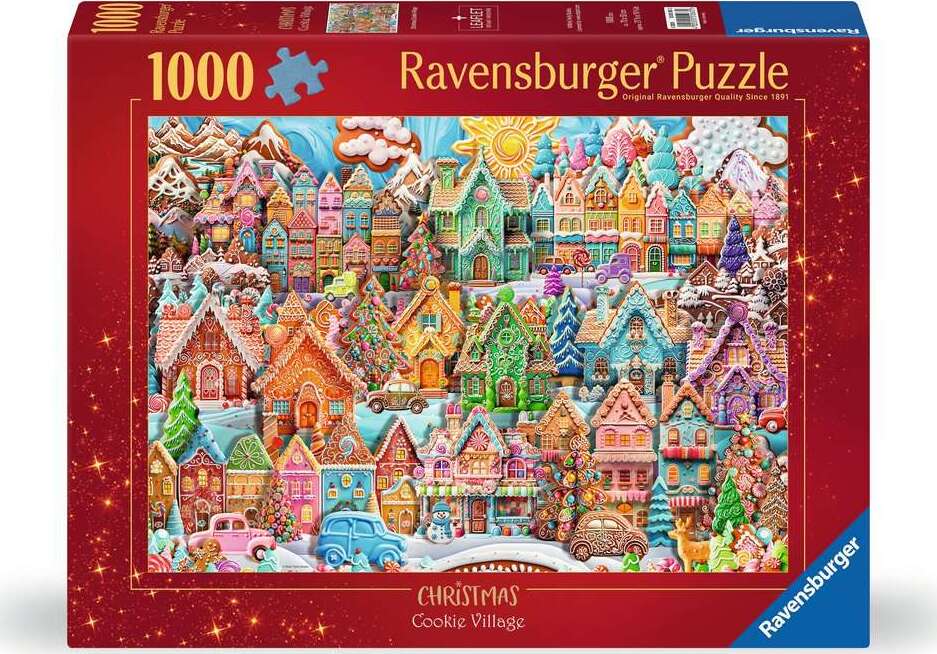 Jigsaw Puzzle Christmas Cookie Village - 1000 Pieces Puzzle