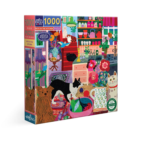 Pets in the Kitchen 1000 Square Puzzle