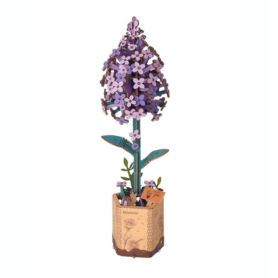 Modern Wooden Puzzle: Lilac