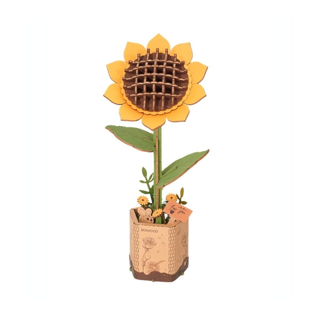 Modern Wooden Puzzle: Sunflower