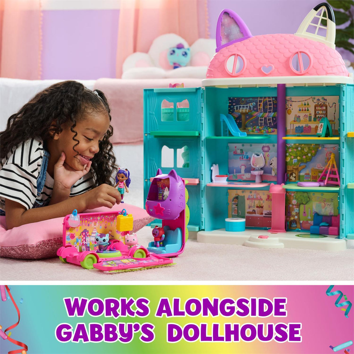 Gabby's Dollhouse Celebration Party Bus Playset