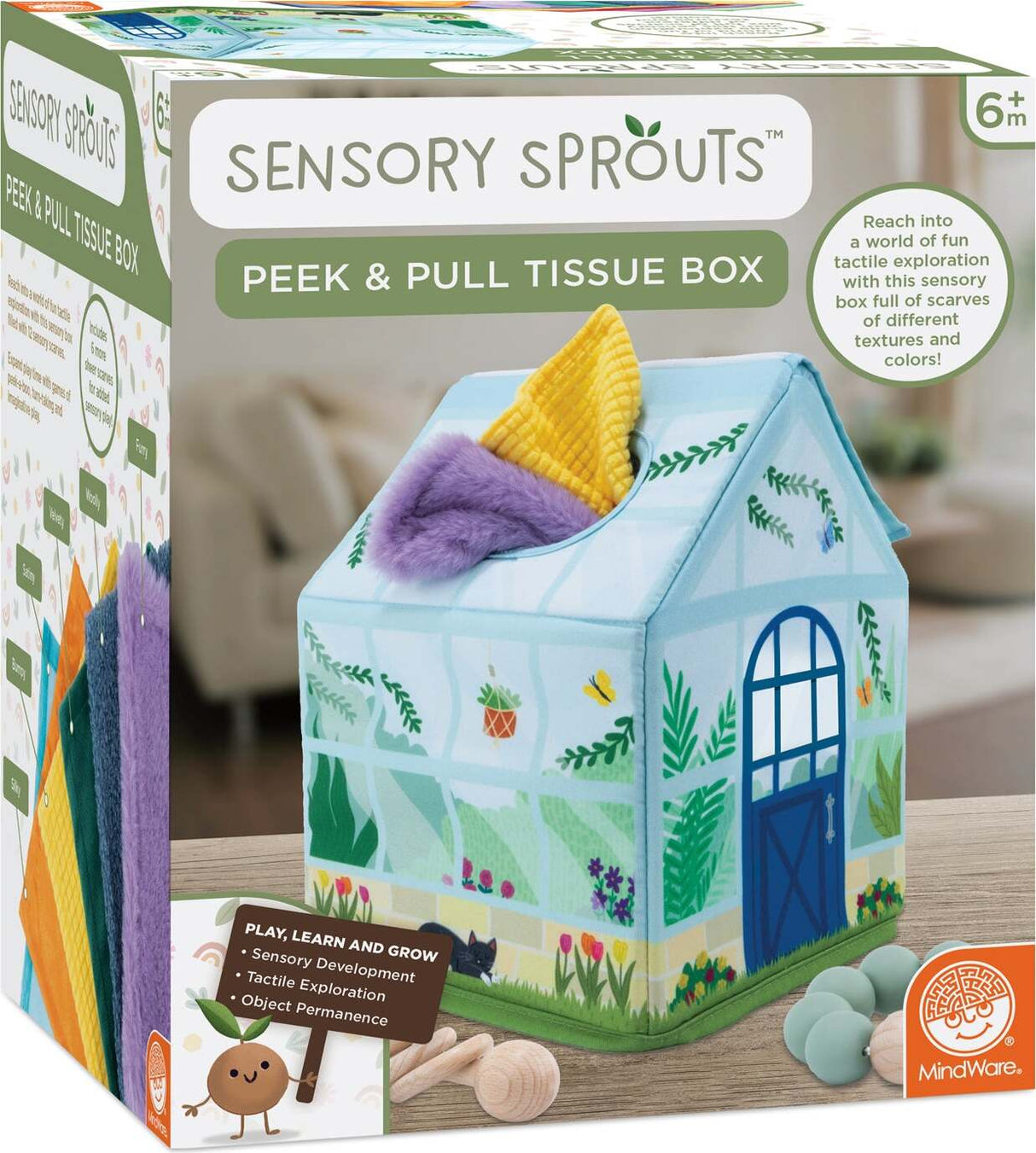 Sensory Sprouts Peek & Pull Tissue Box