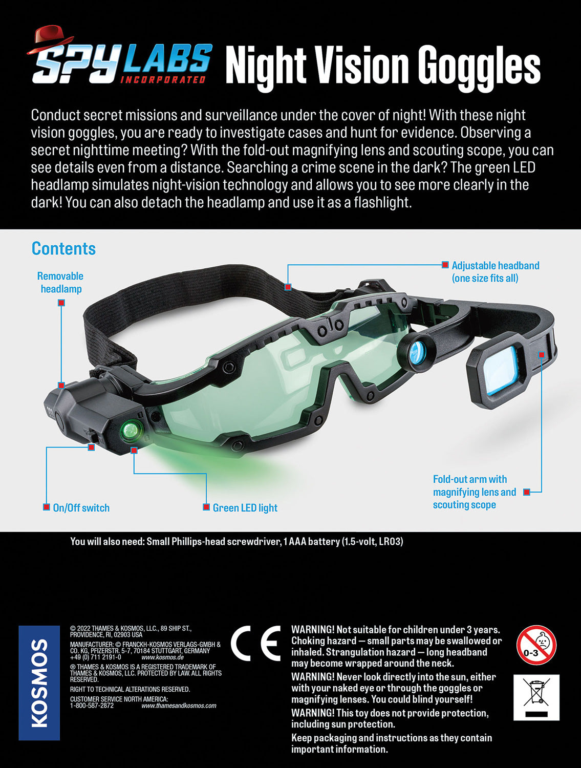 spy soldier goggles Spy Labs Night Vision Goggles – Turner Toys