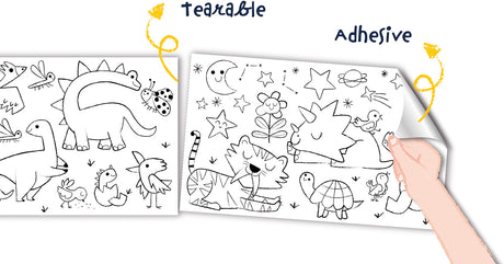Haku Yoka Coloring Roll Kit Dino World
