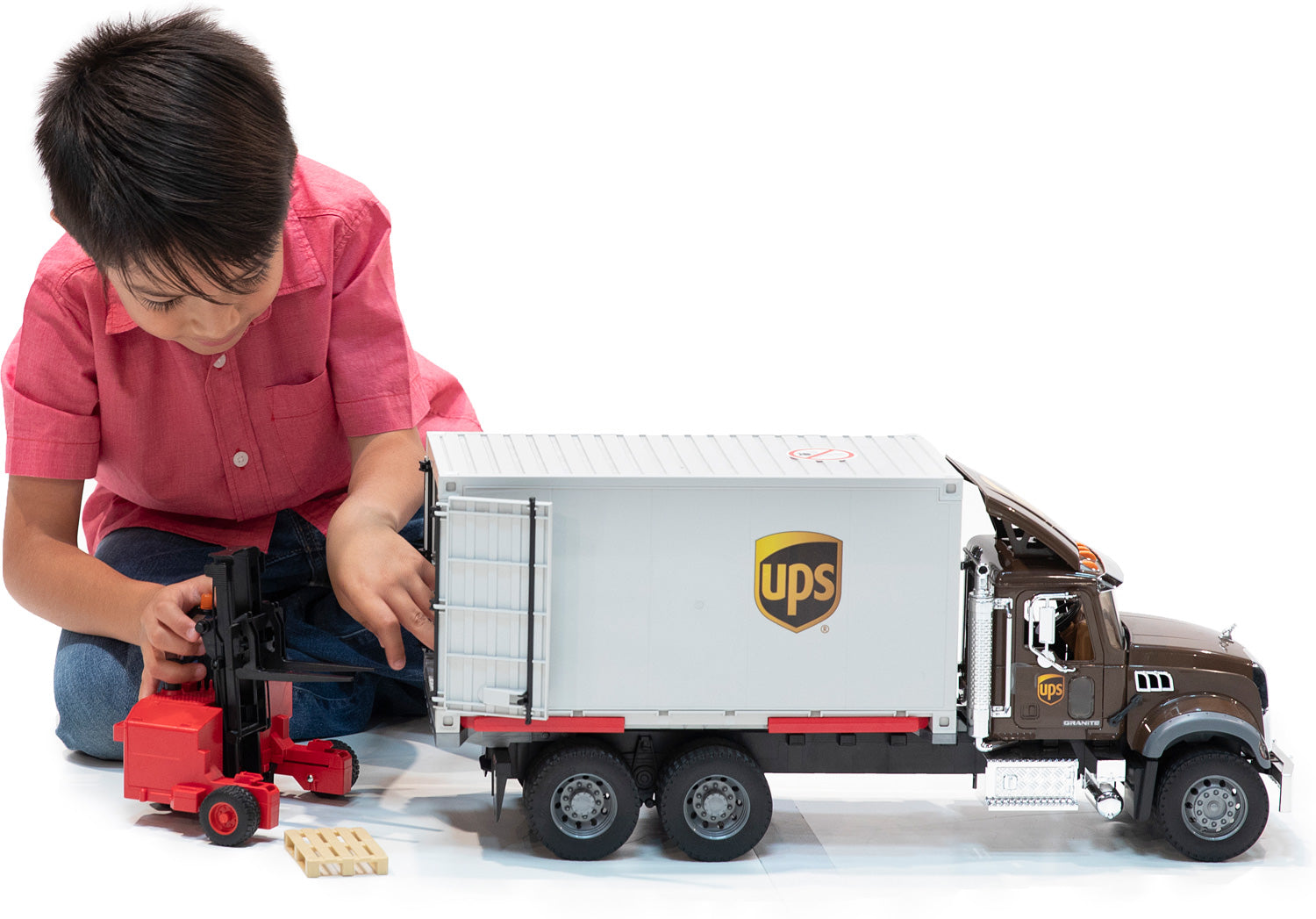 Truck Camion Con Gru Bruder Grua Rubble Camión Mack Granito