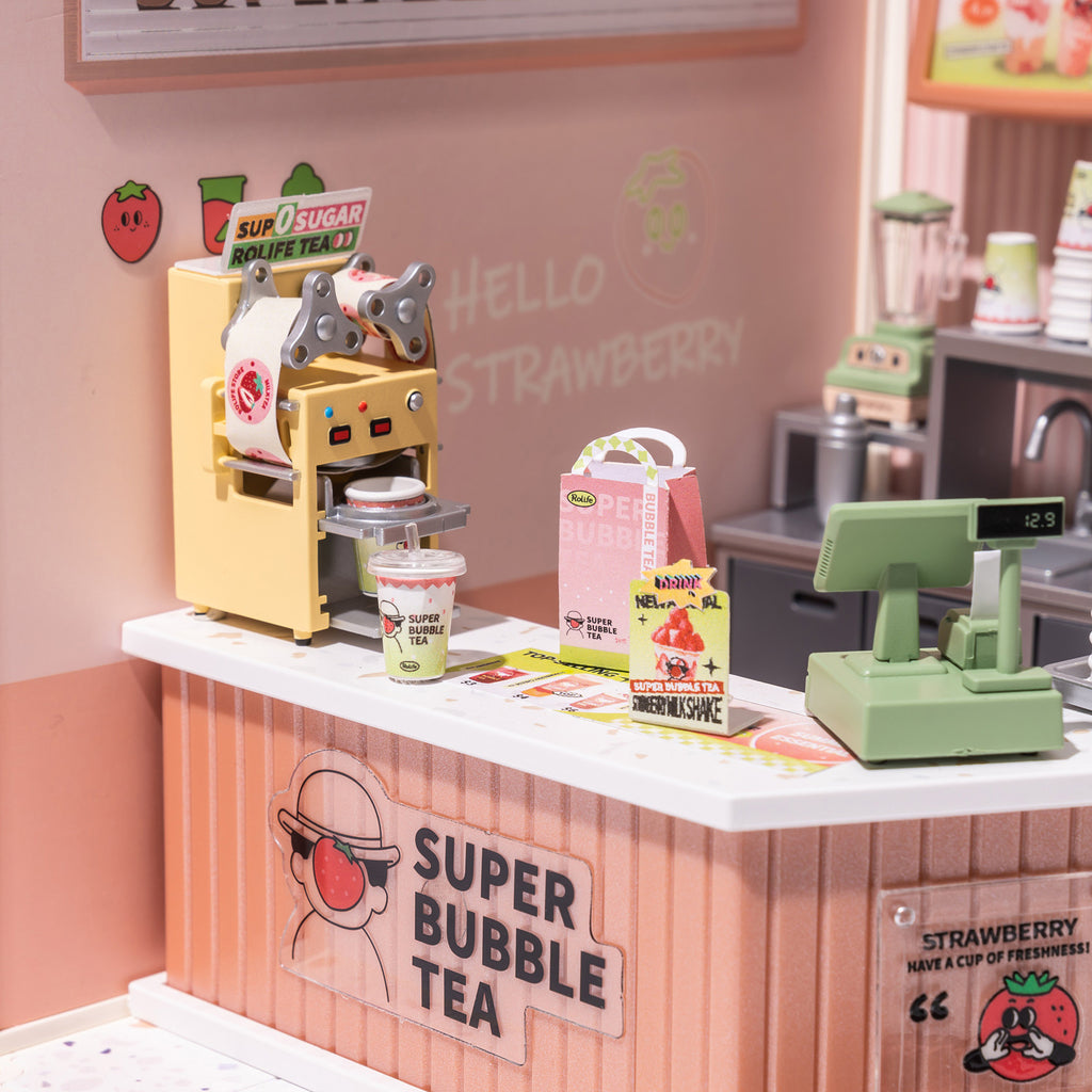 Super Creator Double Joy Bubble Tea DIY Miniature House Kit