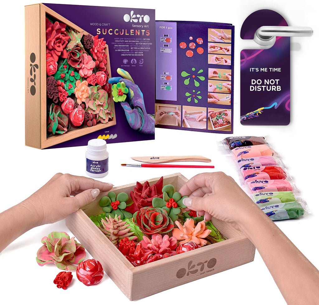 OKTO Sensory Art Wood & Craft Succulents Passion