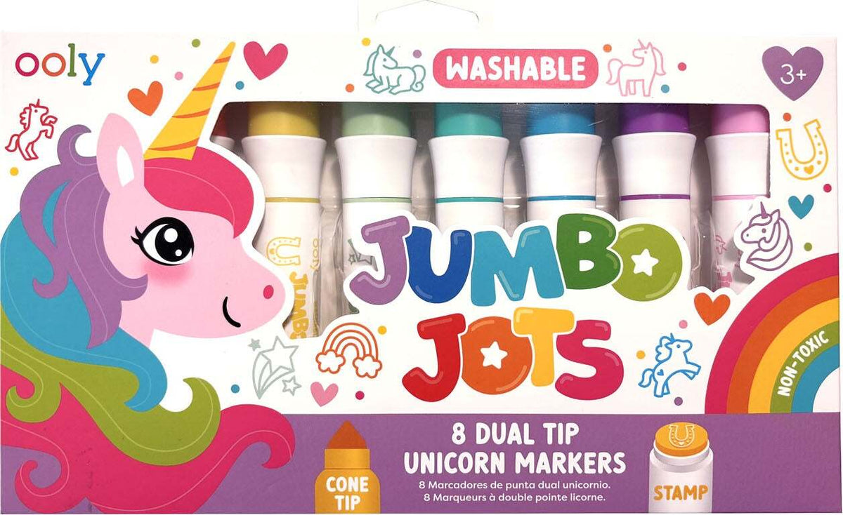 Jumbo Jots 8 Dual Tip Unicorn Markers