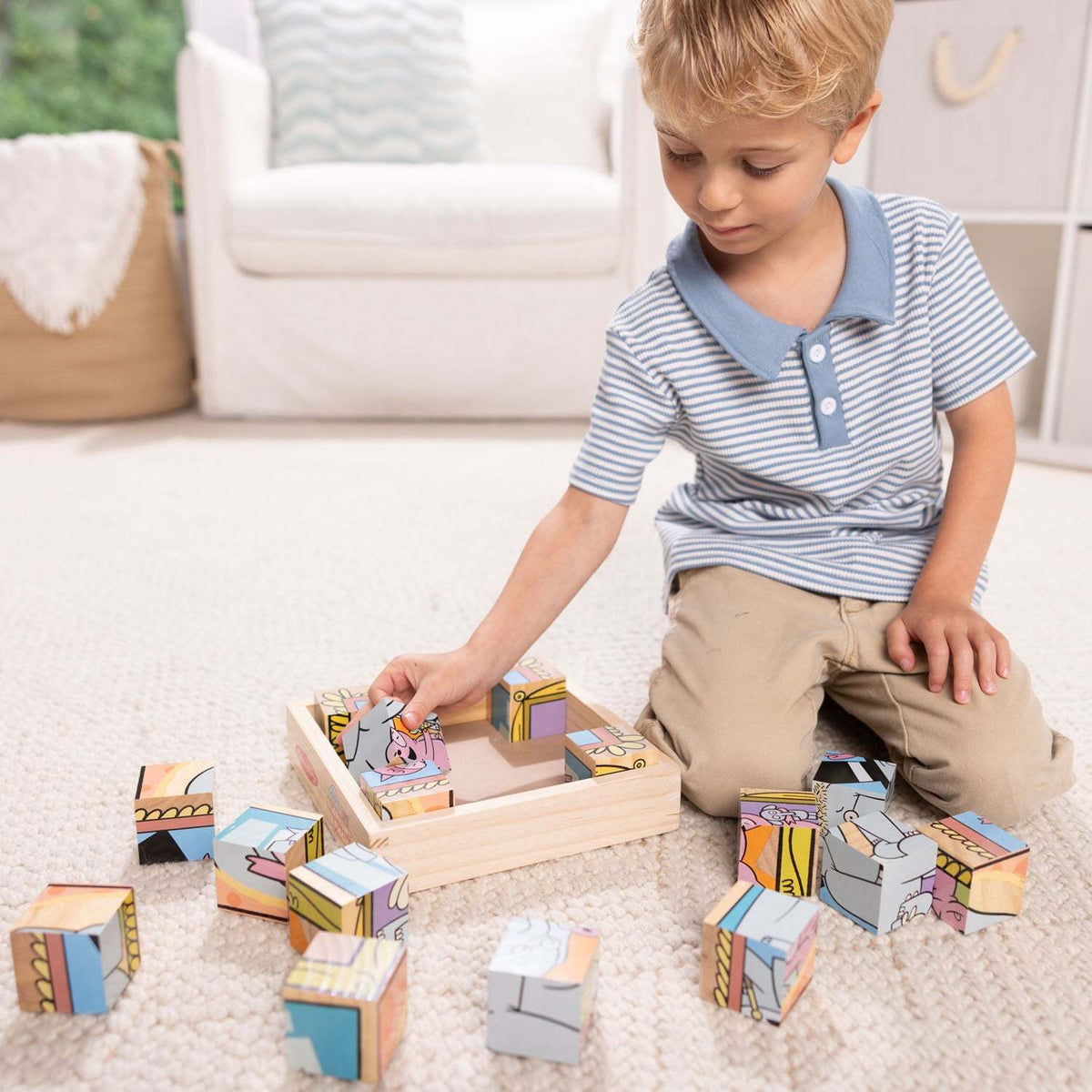 Mo Willems' Elephant & Piggie Wooden Cube Puzzle