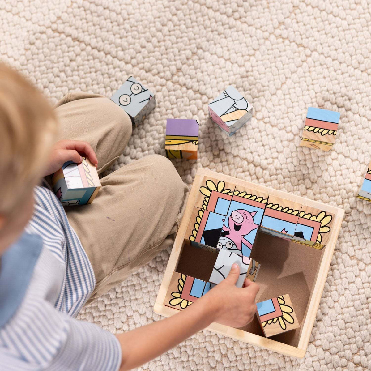 Mo Willems' Elephant & Piggie Wooden Cube Puzzle