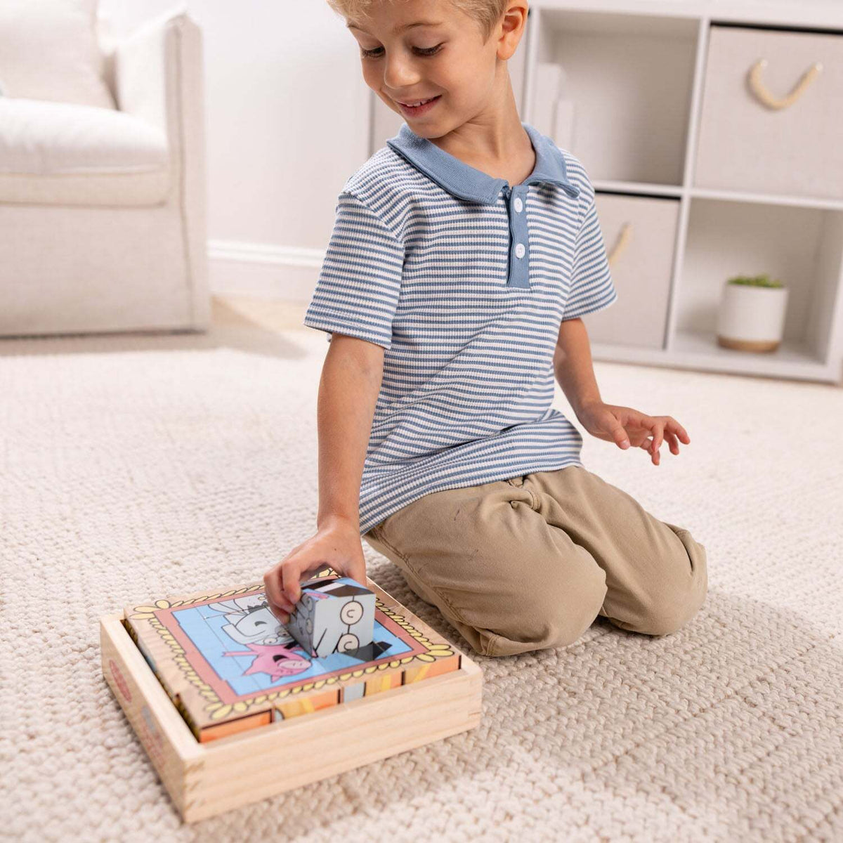 Mo Willems' Elephant & Piggie Wooden Cube Puzzle