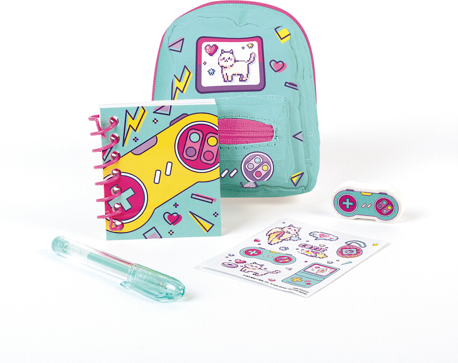 Retro Gamer Mini Backpack with Stationery Asst – Turner Toys Retro Gamer Mini Backpack with Stationery Asst – Turner Toys