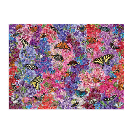 Butterflies In the Sweet Peas 1000 Piece Puzzle