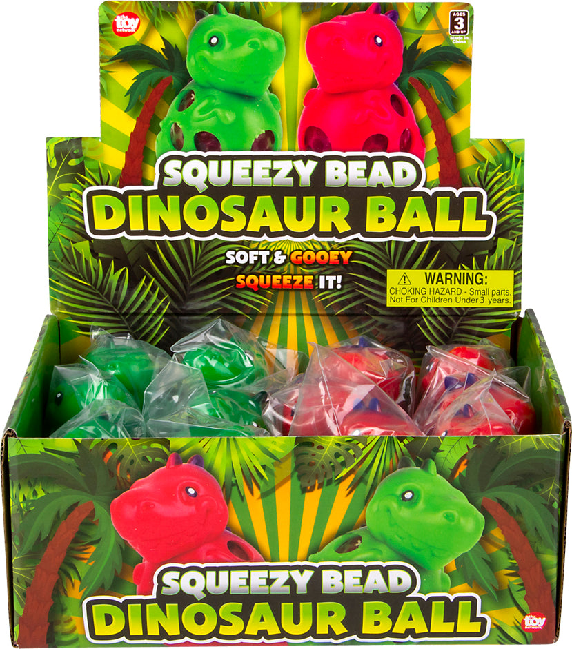 3.5" Squeezy Bead Dinosaur Ball