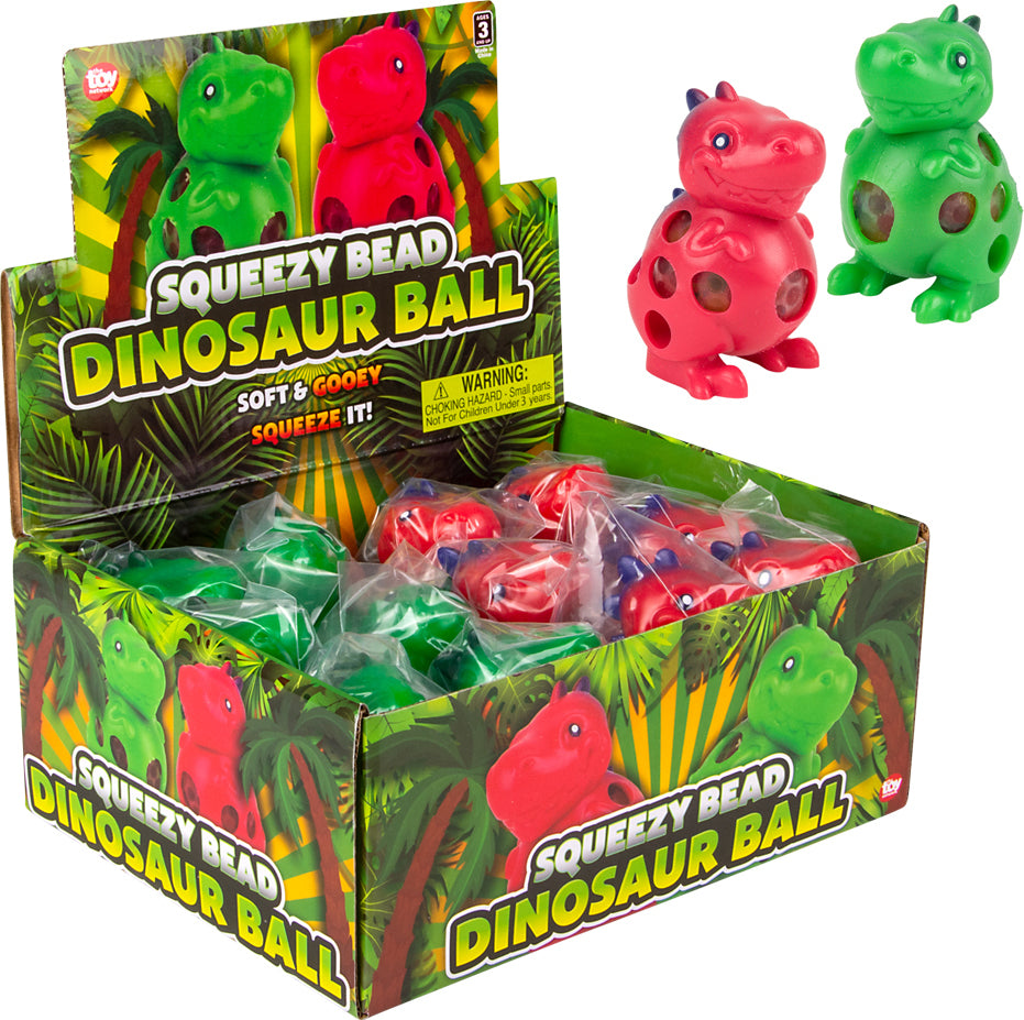 3.5" Squeezy Bead Dinosaur Ball