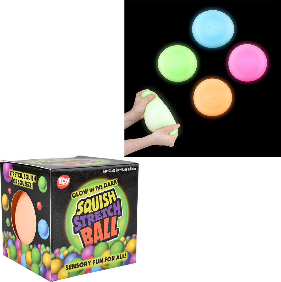 4" Squish And Stretch Glow In The Dark Gummi Ball